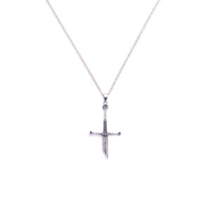 Vintage Narsil Broken Sword Necklace For Men Women Moveis Jewelry Cosplay Cool Punk Sword Pendant Necklace Accessories Gift