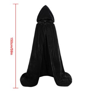 Witch Cloak Gothic Hooded Velvet Cloak Elf Witch Long Carnival Halloween Cloaks Robe Women Vampires Grim Reaper Party Capes