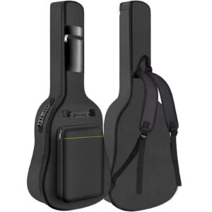 Acoustic Guitar Gig Bag 41 Inch 0.25 Inch Sponge Padding Water Resistent Dual Adjustable Shoulder Strap Guitar Case