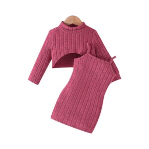 Newborn Baby Girls Clothes Set 6Months-3Years old Long Sleeve Striped Top and Suspenders Skirt Princess Dresses For Kids Girl