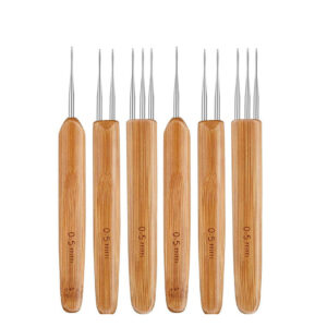 6 pieces hair crochet needles set 0.5MM size dreadlocks hair braiding tools for hair crocheting