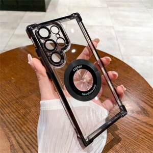 Luxury Magsafe Electroplate Case For Samsung Galaxy S24 Ultra S23 FE S22 Plus S21 Shockproof Transparent Bumper Hard Back Cover