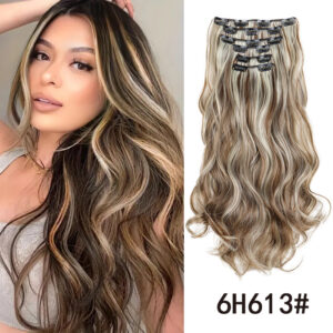 16Clip In Hair Extensions 18Inch Hair Accessories Long Curly Hair Extension Clip Synthetic Hair Wigs for Women
