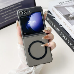 Original Magsafe Transparent Phone Case For Samsung Galaxy Z Flip 6 5 4 3 Fold 6 5 4 Matte Shockproof Magnetic Ultra Thin Cover