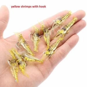 20PCS Isca Artificial Soft Shrimp Lure Worm For Fishing Bait 1.3g/4cm Hook Sharp Crankbait Lures Silicone Shone Prawn Bait