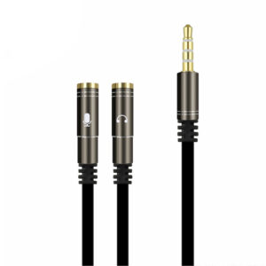 2 in 1 3.5mm Stereo Audio Headphone Jack Male to Female Headset Earphone Mic Y Splitter Cable Adapter Connector for Mobile Phone