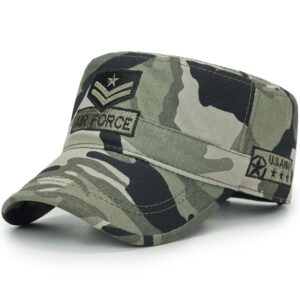 Four Seasons Hat Men’s Korean Spring And Autumn Baseball Cap Cotton Outdoor Flat Military Cap Camouflage Embroidery Cap