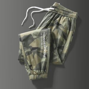 Mens Army Green Camouflage Loose Pant Joggers Pants Men Cargo Pants Hip Hop Casual Sweatpants Male Fashion Trousers Size M-5X