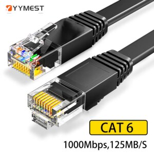 Ethernet Cable Cat6 Flat Cable Gigabit High Speed 1000Mbps Internet Cable RJ45 Shielded Network LAN Cord for PC PS5 PS4 PS3 Xbox