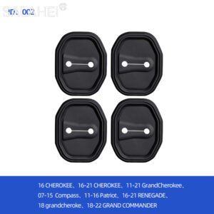 4pcs Absorber Cushion Silicone Car Door Lock Buckle Anti-collision Protective Cover For For Jeep Grand Cherokee Compass Patriot