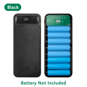 Battery Bank Case Portable DIY 8×18650 Power Bank Box with 2 USB Output/Micro and Type C Input for phones/tablets/switch
