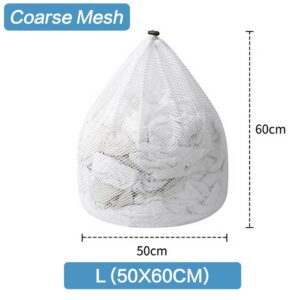 1PC Mesh Laundry Bag – Machine Washable Drawstring Design Travel Wash Bag for Blouses, Hosiery, Stockings, and Underwear