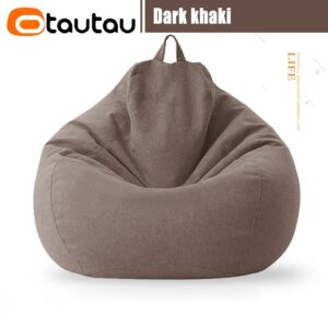 OTAUTAU Cotton Linen Bean Bag Cover without Filler Floor Corner Lazy Beanbag Chair Pouf Salon Ottoman Puff Lounger Sac DD002