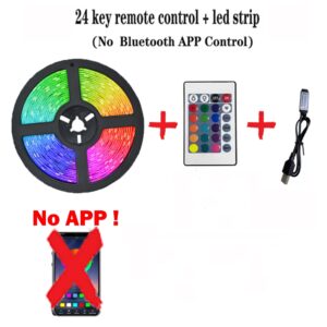 1-15m RGB LED Strip Lights Bluetooth App Remote Control 5V USB Music Sync Party Atmosphere TV Backlight for Christmas Home Decor