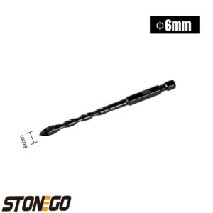 STONEGO Hard Alloy Cross Hex Tile Bits Hole Opener Suitable For Wood Glass Porcelain Tile Concrete Size 3/4/5/6/8/10/12mm