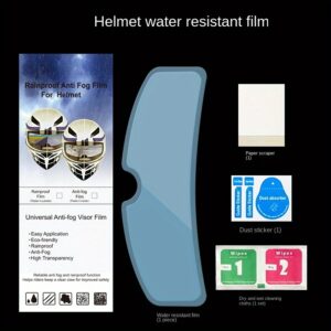 Motorcycle Helmet Waterproof Lens Film, Universal Rain & Fog Protection Film Transparent Lens Sticker Helmet Anti Fog Film Visor