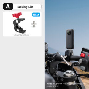 Vamson for Insta360 One X3 Motorcycle 3rd Person View Invisible Selfie Stick Handlebar Clamp Mount for Insta 360 X2 GoPro Camera
