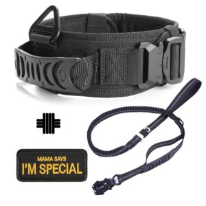 Classic Adjustable Dog Collar, Reflective Training Military Dog Collar, Nylon Heavy Duty Tactical Dog Collar, German Shepherd