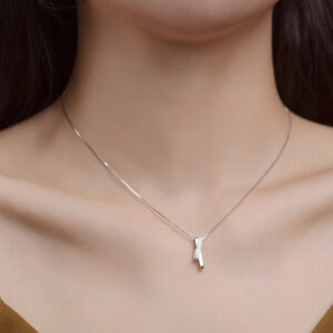1PCS Simple Personality Geometric Lines Unknown Ring Interlocking Wedding Birthday Party Proposal Gift Collarbone Chain Necklace