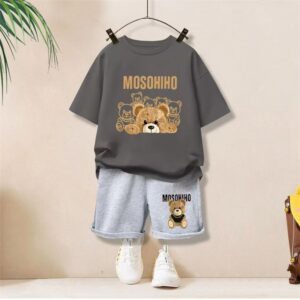 Summer Baby Boy Girls Clothes Set Children Cartoon Bear Printed T-shirts and Shorts 2pcs Suit Kid Fashion Top Bottom Tracksuits
