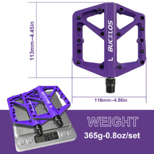 BUCKLOS Bicycle Pedals Sealed Bearing MTB Platform Pedal for Bicycle Mountain Nylon Bike Flat Pedals 9/16” MTB Road Bike Part