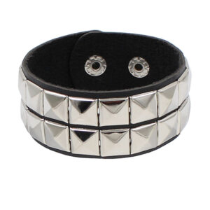 Fashion Pu Leather Studded Bracelet Bangle Choker Punk Spike Rivets Cuff Metal Black Wristband Adjustable Dropship
