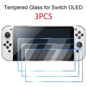 3PCS Tempered Glass for Nintendo Switch OLED 3 Pieces Screen Protector Film for Nintendos Switch Switch Lite Protective Glass