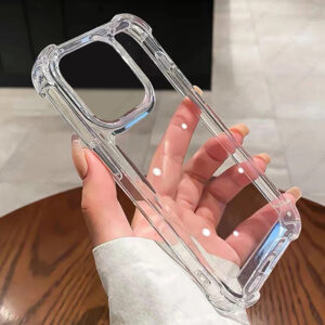 Luxury Shockproof Clear Phone Case For iPhone 16 15 13 12 11 14 Pro Max Mini XR XS 8 Plus Silicone Bumper Transparent Back Cover
