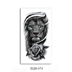 Waterproof Temporary Tattoos for Men Women Animal Lion Tiger Bear Tattoo Stickers Wolf Crown Body Art Arm Fake Tatoo