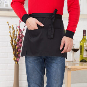 Summer Apron Canvas Waterproof Half Apron Waiter Uniform with Pocket for Waitress or Baking Mats 8 Colors Size 53*65cm