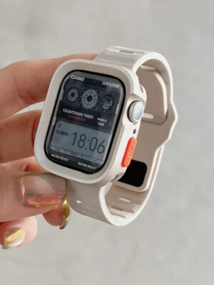 Candy Silicone Case+Strap For Apple Watch Series 9 45mm Band 8 7 41mm SE 6 5 4 44mm 40mm Rubber correa Strap iwatch Ultra 2 49mm
