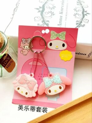 New Sanrio Kawaii HelloKitty Silicone Key Dustproof Protective Cover Cartoon My Melody Keychain Portable Anti-lost Gift