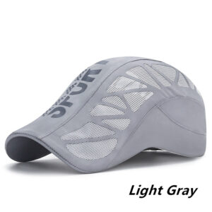 Summer Men Women Quick Dry Hat Golf Driving Cycling Sports Letter Print Beret Newsboy Baseball Caps Breathable Net Mesh Sunhat