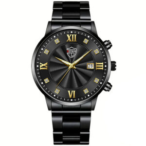 Fashion Mens Stainless Steel Watches Luxury Minimalist Quartz Wrist Watch Men Business Casual Calendar Watch Reloj Hombre