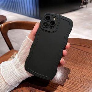 Solid Color Wave Lens Protection Phone Case For iPhone 11 12 13 14 15 Pro Max 7 8 Plus SE 2020 2022 X XS XR Silicone Soft Cover