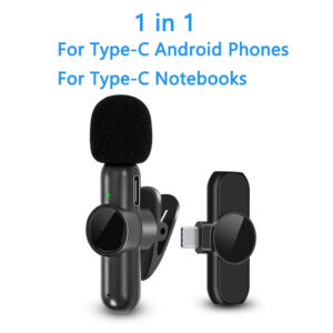 2.4G Wireless Lavalier Microphone Noise Cancelling Audio Video Recording for iPhone/iPad/Android/Xiaomi/Samsung Live Game Mic