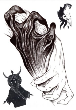 Waterproof Temporary Tattoo Sticker Black Demon Hand Shake Hands Flash Tatoo Fake Tatto Arm Leg Body Art for Women Men