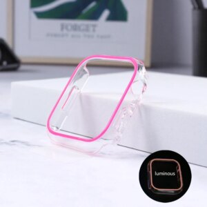 Luminous Cover for Apple Watch Case Ultra 49mm 45mm 44mm 41mm 40mm Hard PC Bumper Protective Frame iWatch 8 7 6 5 SE Accessorie