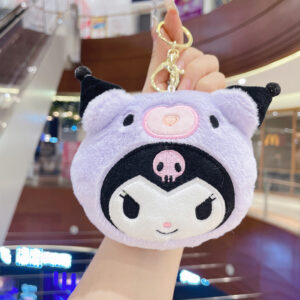 Sanrio Plush Keychain Bag Kawaii Cartoon Kuromi My Melody Coin Storage Purse Cinnamoroll Student Backpack Pendant Girls Gifts