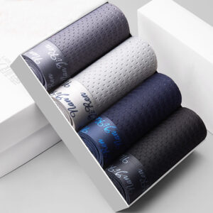 4pcs Mesh Ice Silk Boxer Shorts Men’s Underwear FASQM Underpants Breathable Sexy Slim Panties Bamboo Lingerie Plus Size L-6XL