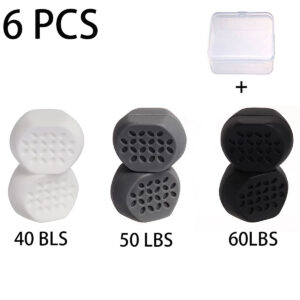 6pcs 40/50/60Lbs Jaw Exerciser Redefine Jawline Trainer Double Chin Jawliner Facial Chew Bite Muscle Anti-stress Face Fitness Ba