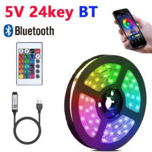 RGB 5050 DC5V USB 24Keys Bluetooth Led Strip Lights Tape With Remote Control Color Change Lamp for Christmas Bedroom Decoration