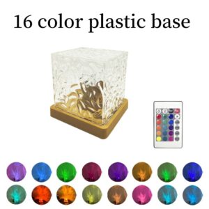 Water Ripple Projector 3/16 Colors Night Light Flame Crystal Lamp Home Houses Decoration Sunset Lights Gift Rotating Light