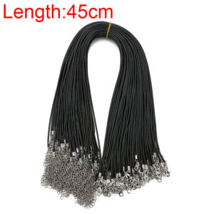 20pcs/lot Lobster Clasps Waxed Cord Necklace Dia 1.5mm 2mm Black Korean Waxed Rope Thread For Jewelry Making Length 45 50 60cm