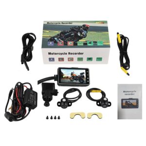 Motorcycle DVR Dash Cam Dual Camera Front Rear View Motorcycle Recorder Zinc Alloy Automatically On and Off Loop Recording