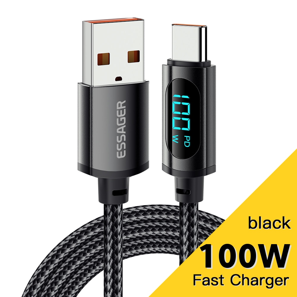Essager USB Type C Cable For Huawei Honor Xiaomi Samsung Super Charge 66W/100W Fast Charging USB C Charger Data Cable Wire Cord