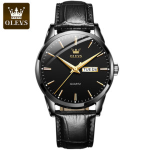 OLEVS Classic Quartz Watch for Men Waterproof Leather strap Calendar Sports Business Men ‘s Quartz Wrist Watch TOP Brand 6898