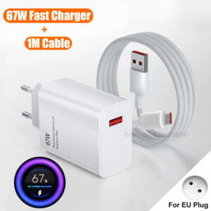 67W Fast Charger for Xiaomi Mi 14 13T 12T 13 Ultra Pro Redmi Note 12 11 13 Pro Poco X6 F6 M6 Pro USB Quick Charger Type C Cable