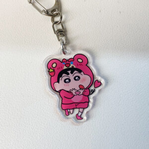 Crayon Acrylic Keychain Cute Cartoon Anime Key Ring Bag Decoration Kids Toy Gift MIO Super Store