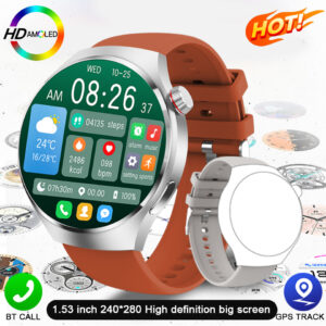 For Huawei GT4 PRO Smart Watch Men Watch 4 Pro AMOLED HD Screen Bluetooth Call GPS NFC Heart rate waterproof SmartWatch 2024 New